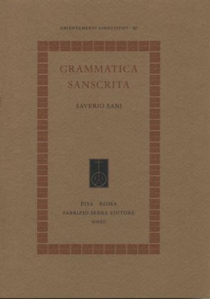Grammatica sanscrita - Saverio Sani - copertina