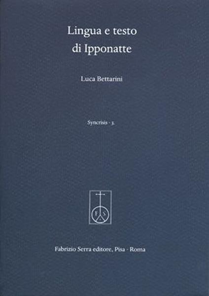 Lingua e testo di Ipponatte - Luca Bettarini - copertina