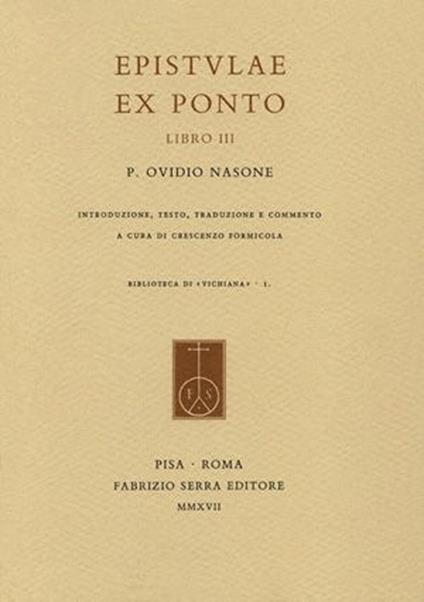 Epistulae ex Ponto. Vol. 3: Libro III - P. Nasone Ovidio - copertina