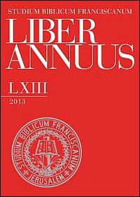 Liber annuus 2013. Ediz. italiana, inglese e tedesca - copertina