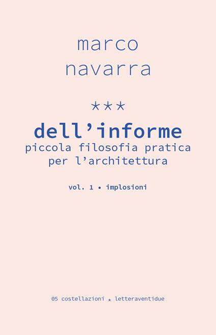 Dell'informe. Piccola filosofia pratica per l'architettura. Vol. 1: Implosioni. - Marco Navarra - copertina