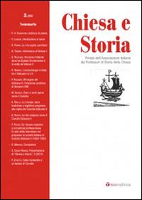 Chiesa e storia. Rivista dell'Associazione Italiana dei Professori di Storia della Chiesa. Vol. 3 - copertina