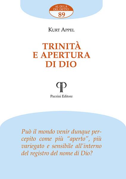 Trinità e apertura di Dio - Kurt Appel - copertina