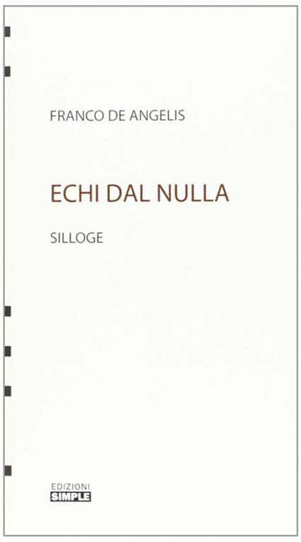 Echi dal nulla - Franco De Angelis - copertina