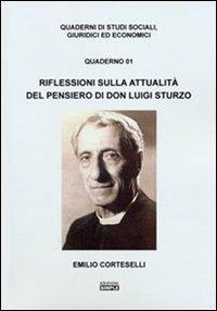 Riflessioni sull'attualità del pensiero di don Luigi Sturzo - Emilio Corteselli - copertina