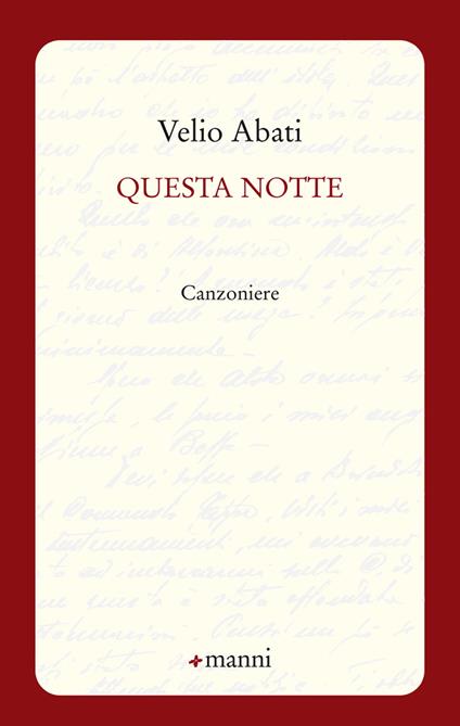 Questa notte. Canzoniere - Velio Abati - copertina