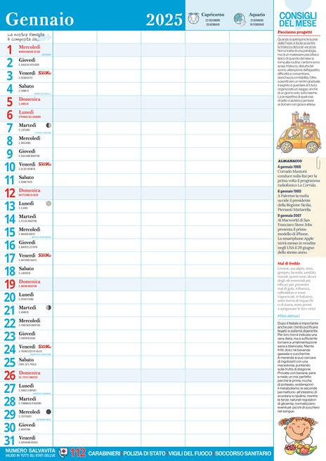 Calendario Agenda della Famiglia 2025 - 2