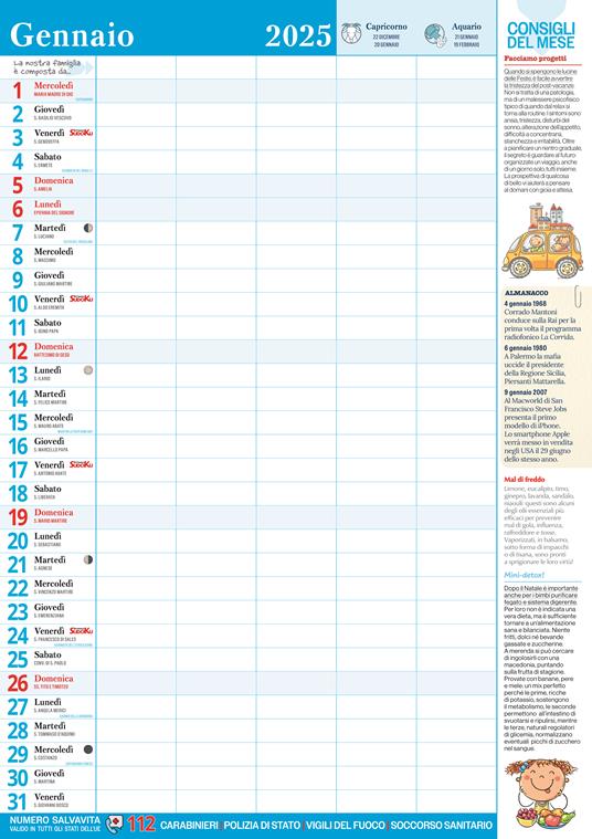 Calendario Agenda della Famiglia 2025 - 2