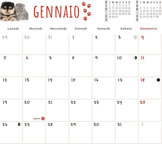 Calendario Cani & Gatti 2026 Pocket - 3