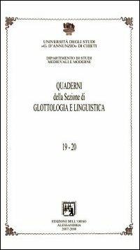 Quaderni della sezione di glottologia e linguistica. Università degli studi di Chieti «G. D'Annunzio» - copertina