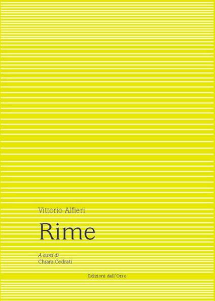 Vittorio Alfieri. Rime - copertina
