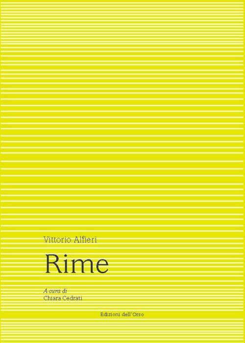 Vittorio Alfieri. Rime - copertina