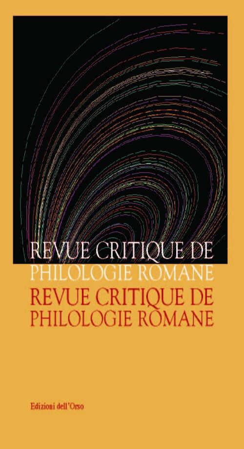 Revue critique de philologie romane (2015). Vol. 16 - copertina