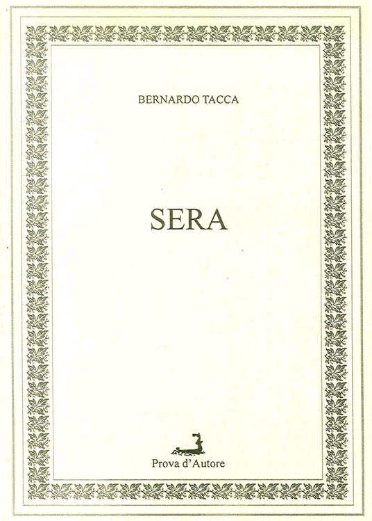 Sera - Bernardo Tacca - copertina