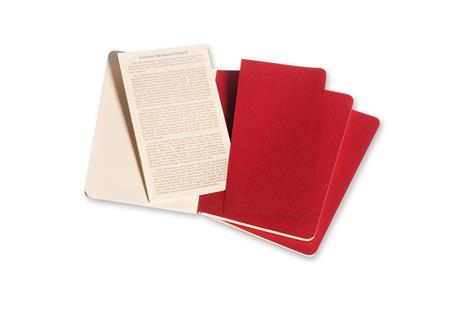 Quaderno Cahier Journal Moleskine pocket a pagine bianche rosso. Cranberry Red. Set da 3 - 4