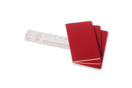 Quaderno Cahier Journal Moleskine large a pagine bianche rosso. Cranberry Red. Set da 3 - 3