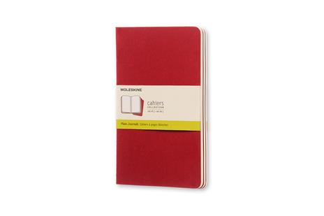 Quaderno Cahier Journal Moleskine large a pagine bianche rosso. Cranberry Red. Set da 3 - 6