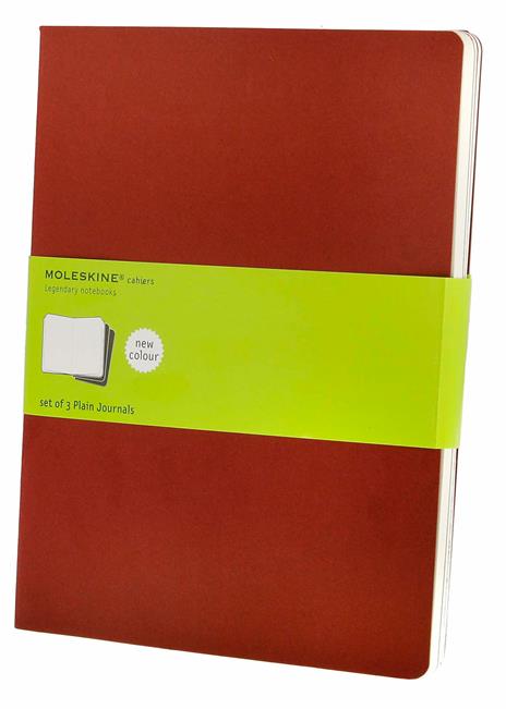 Quaderno Cahier Journal Moleskine XL a pagine bianche rosso. Cranberry Red. Set da 3 - 5