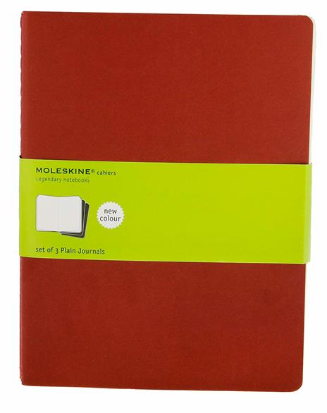 Quaderno Cahier Journal Moleskine XL a pagine bianche rosso. Cranberry Red. Set da 3 - 6