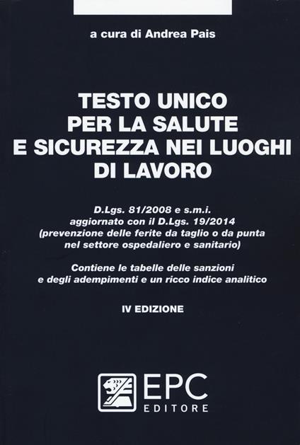 Testo unico per la salute e sicurezza nei luoghi di lavoro - copertina