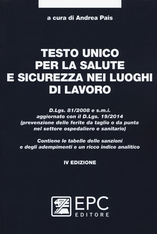 Testo unico per la salute e sicurezza nei luoghi di lavoro - copertina