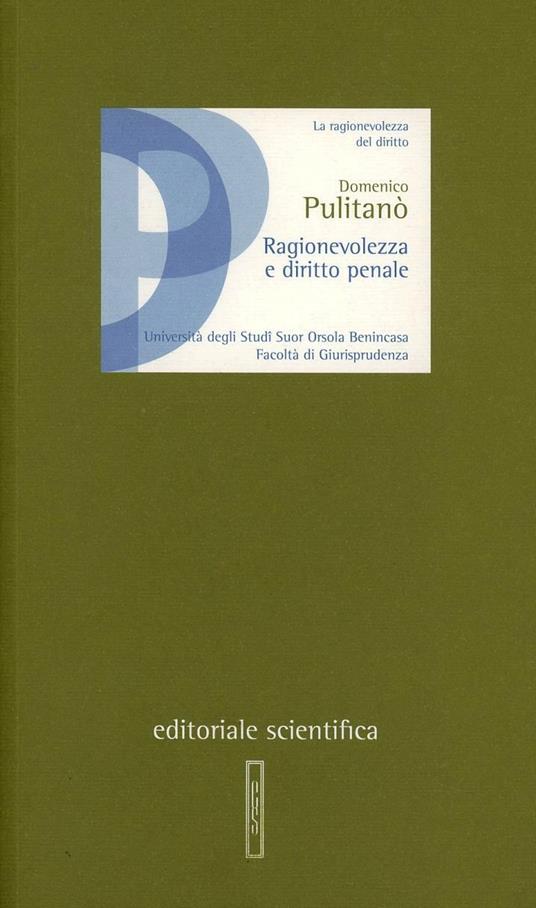 Ragionevolezza e diritto penale - Domenico Pulitanò - copertina
