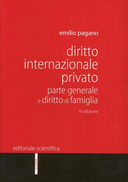 Diritto internazionale privato. Parte generale e diritto di famiglia - Emilio Pagano - copertina