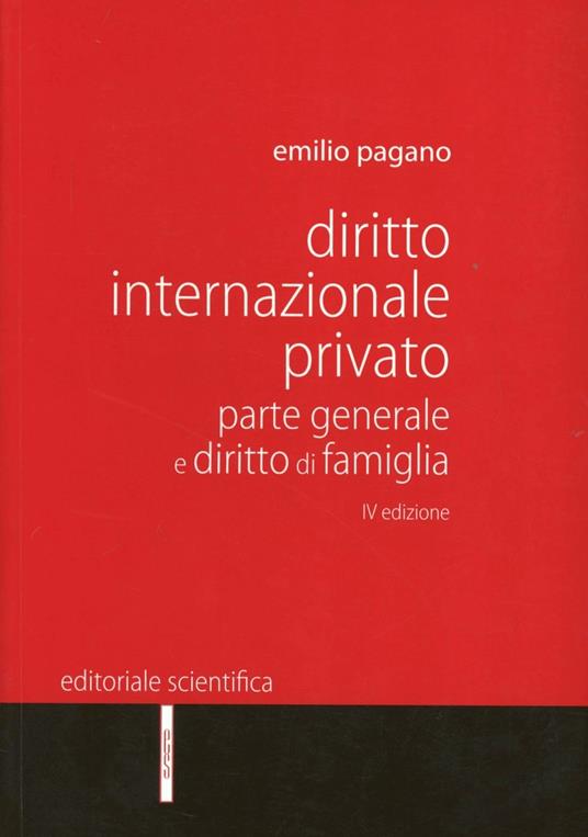 Diritto internazionale privato. Parte generale e diritto di famiglia - Emilio Pagano - copertina