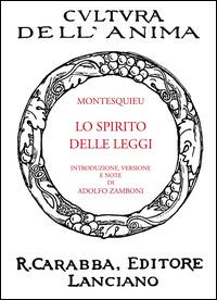 Lo spirito delle leggi - Charles L. de Montesquieu - copertina