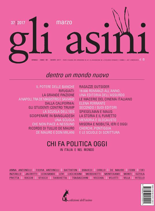 Gli asini. Rivista di educazione e intervento sociale (2017). Vol. 37 - copertina