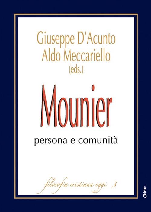 Mounier: persona e comunità - copertina