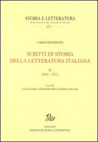 Scritti di storia della letteratura italiana. Vol. 2: 1963-1971 - Carlo Dionisotti - copertina