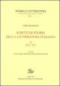 Scritti di storia della letteratura italiana. Vol. 2: 1963-1971. - Carlo Dionisotti - copertina