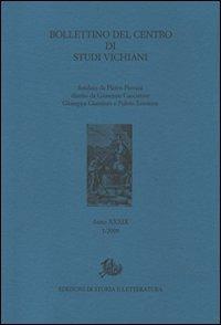 Bollettino del Centro di studi vichiani (2009). Vol. 39 - copertina