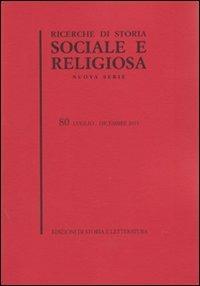 Ricerche di storia sociale e religiosa. Vol. 80 - copertina