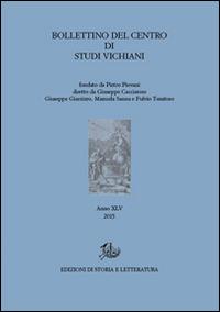 Bollettino del Centro di studi vichiani (2015). Vol. 45 - copertina