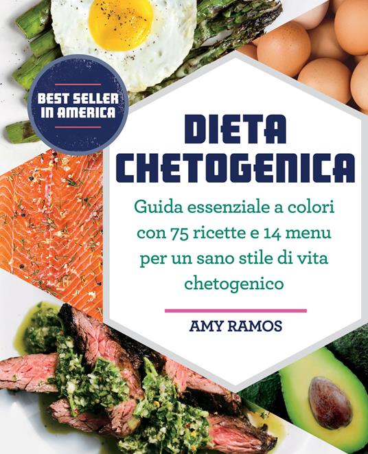 Dieta chetogenica. Guida essenziale a colori con 75 ricette e 14 menu per un sano stile di vita chetogenico - Amy Ramos - copertina