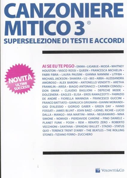 Canzoniere mitico 3. Superselezione di testi e accordi - copertina