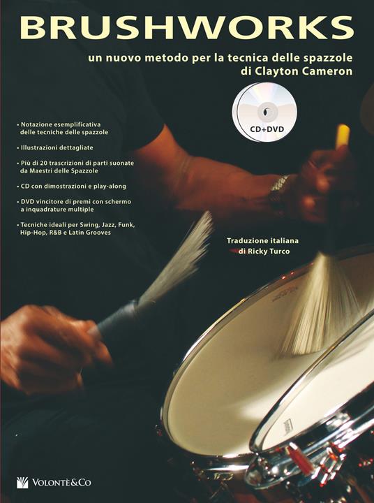  Clayton Cameron. Brushworks + Cd/Dvd Ed. Italiana. Tecnica Delle Spazzole - copertina