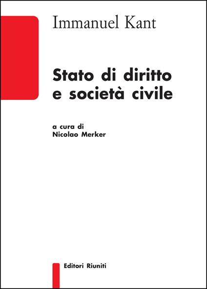 Stato di diritto e società civile - Immanuel Kant - copertina