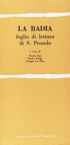La badia. Foglio di lettura di S. Procolo - copertina