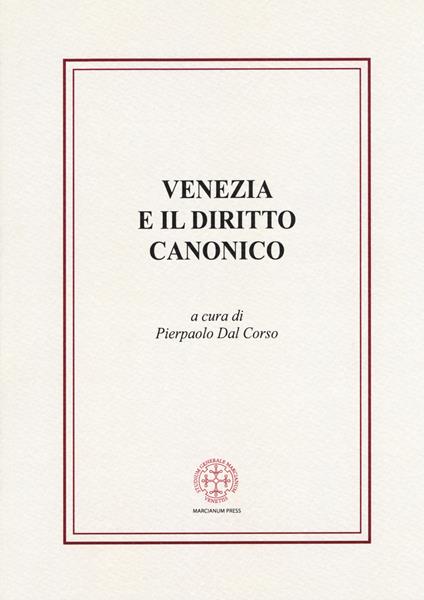 Venezia e il diritto canonico - copertina