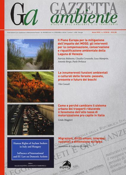 Gazzetta ambiente. Rivista sull'ambiente e il territorio (2018). Vol. 5 - copertina