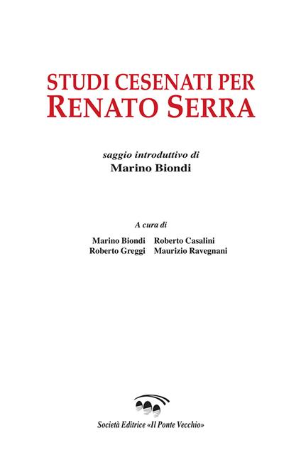 Studi cesenati per Renato Serra - copertina