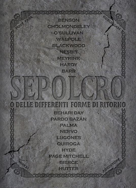 Sepolcro o delle differenti forme di ritorno - copertina