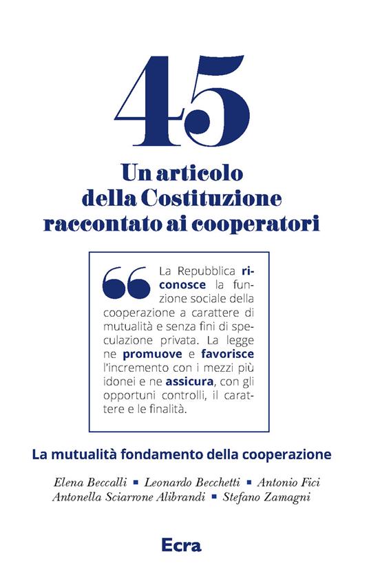 Art. 45. Un articolo della Costituzione raccontato ai cooperatori - Giampiero Guadagnini - copertina