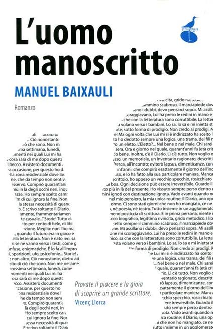 L' uomo manoscritto - Manuel Baixauli - copertina