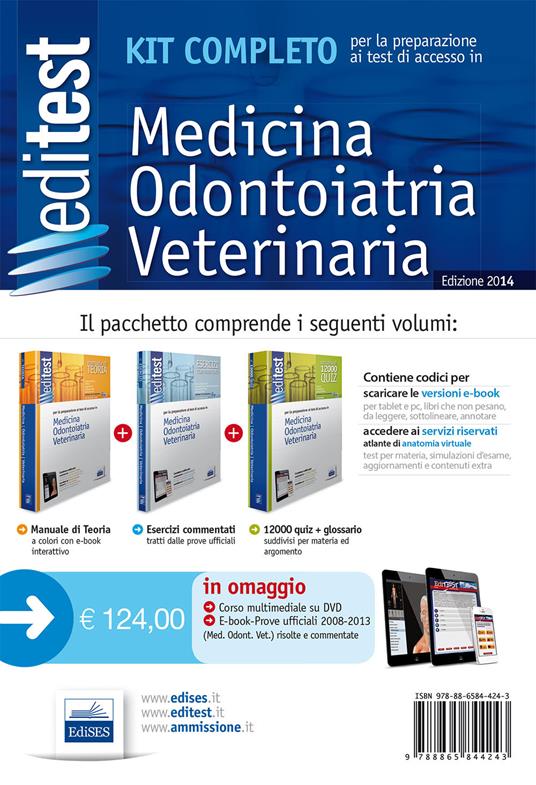 EdiTEST 1. Kit completo di preparazione ai test di accesso in medicina, odontoiatria, veterinaria. Con DVD. Con aggiornamento online - copertina