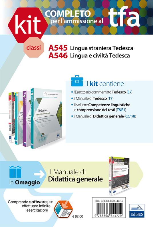 TFA. Classi A545-A546 per prove scritte e orali. Manuali di teoria ed esercizi di lingua e cultura tedesca. Kit completo. Con software di simulazione - copertina