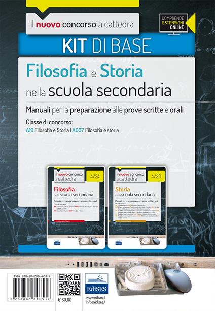 CC 4/10 Filosofia e storia per la scuola secondaria. Manuali per la preparazione alle prove scritte e orali. Classe di concorso: A19, A037. Kit di base - copertina